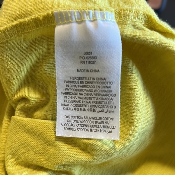 BODEN The Cotton Jersey Collar Notch Tee Long Sleeve Yellow Sz XS - Picture 12 of 13